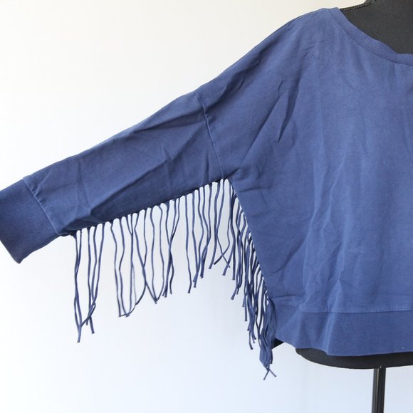 Amuse Society Emma Fleece Fringe Sleeve Sweatshirt - Picture 9 of 14